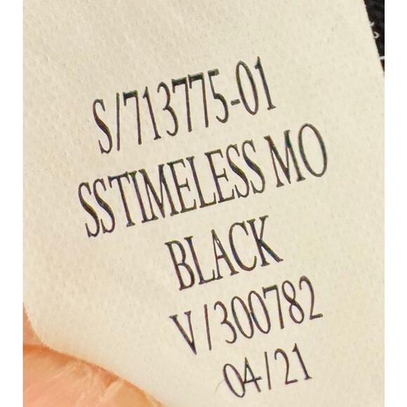 Banana Republic Womens Timeless Black Stretch Cotton Blend Mock Neck Tee Shirt M - Picture 6 of 8